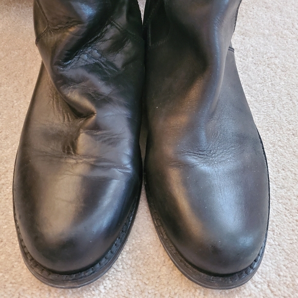 Vince Camuto Black Genuine Leather Boots Buckles Size 9 39 - Picture 6 of 11